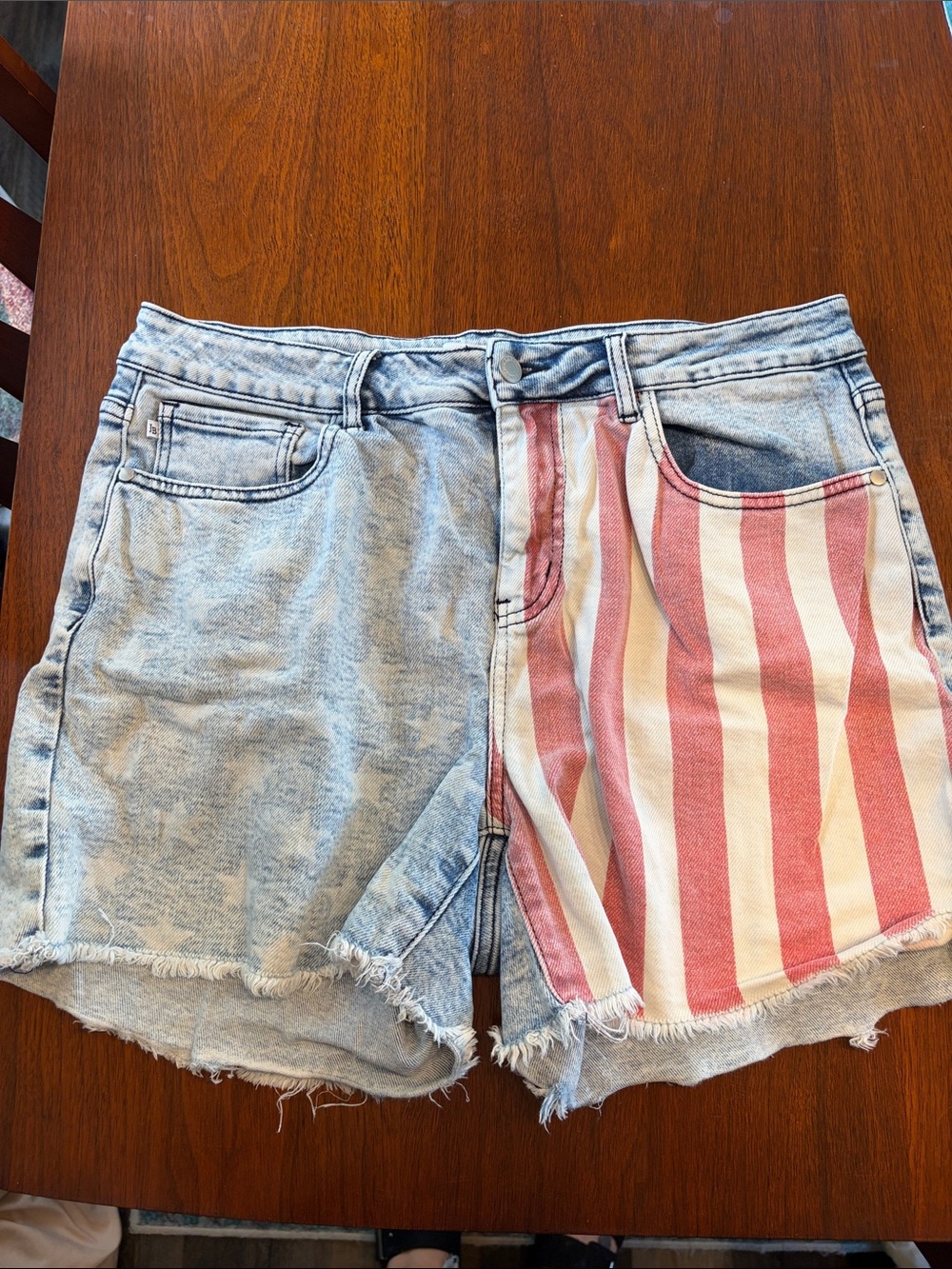 Striped Accent Light Wash Denim Women’s Shorts